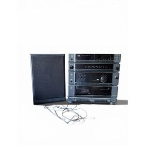 GE Compact Stereo System ASX-3 AM/FM Stereo 2 Cassette Cd Player With Speaker